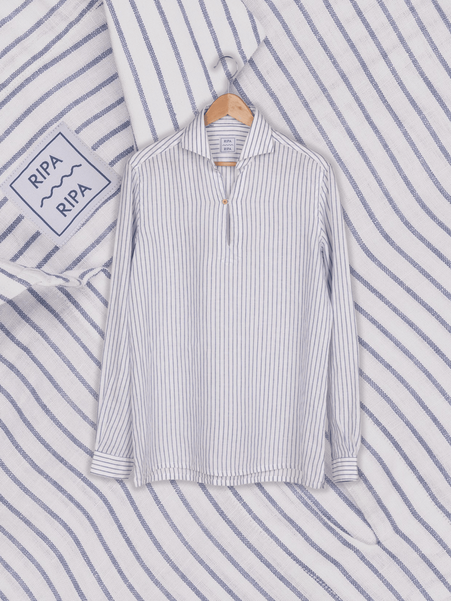 Ripa Ripa | Righe Blu Capri Linen Shirt | The Local Merchants