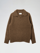 Brown Clifford Knitted Polo by Far Afield
