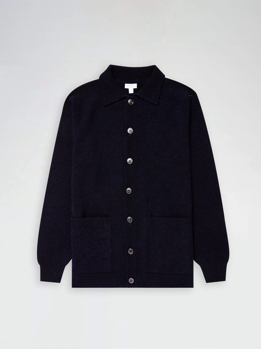 Sunspel | Navy Lambswool Jacket | The Local Merchants